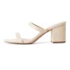Silver Dressy Women's Heeled Sandals - Size 0, Medium Width, 3 Inch Block Heel, Double Strap, Faux Leather, Open Toe, Slingback