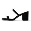 Stormi Heeled Sandals Women Dressy Summer Flat Mules- Square Toe Double Band Low Block Heel Sandals - Chunky Sandals for Women -
