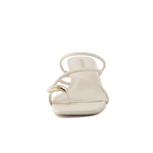 21bw8CMmDdL.jpg Maui Strappy Womens Sandals with Kitten Heels ?C Vegan Leather Slip On Dress Sandals for Women, Square Toe Wedding Shoes