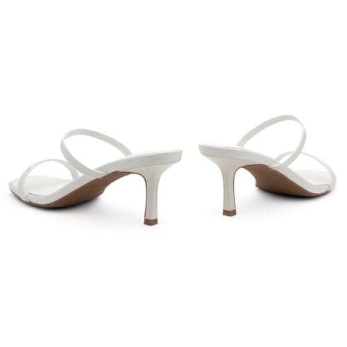 21d87U2ykWL.jpg Kitten Heels for Women ?C Low Heels, Slip-On Open Toe Heeled Mules with 2 Straps, Dressy Short Heeled Sandals for Wedding, Party