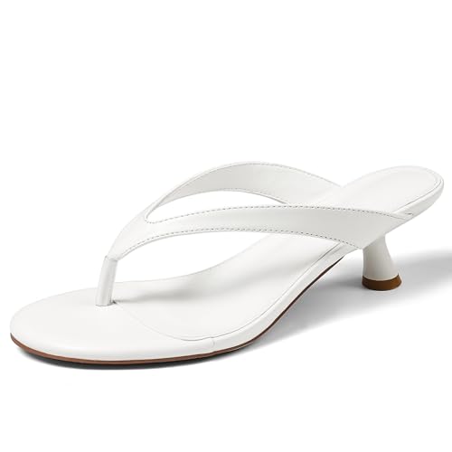312plXRbPZL.jpg Womens Kitten Heel Sandals Round Open Toe Flip Flop Heels One Strap Slides Short Heeled Sandals for Women