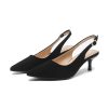 Women's 2 Inch Pointed Toe Low Kitten Heel Slingback Pump Party Wedding Dress Shoes FZ321