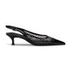 318WJo3ep9L.jpg Slingback Pumps for Women Mesh Kitten Heels Pointed Toe Heeled Sandals Buckle Ankle Strap Low Heeled Pumps