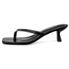 Kitten Heels Flip Flop Thong Sandals 2.5-Inch Low Heeled Square Open Toe Sandals for Women