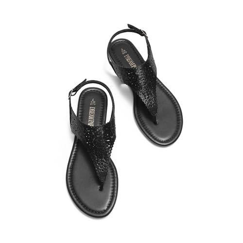 31BCVjmwGSL.jpg Women's Rhinestone Casual Wear Cute Gladiator Flat Sandals Beach Dressy T-Strap Thong Sandals