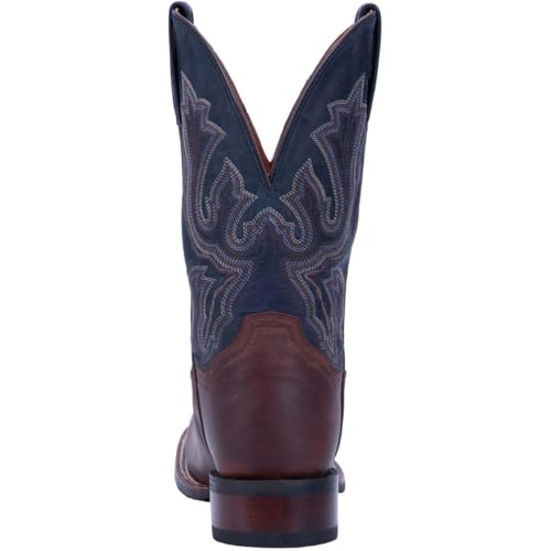 Mens Winslow Embroidered Square Toe Casual Boots Mid Calf - Blue, Brown
