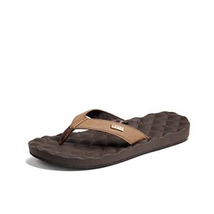 Dreams Women's Flip Flop, Memory Foam Cushion Footbed, Faux Leather Satin Lined Strap