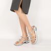 31GWKVUWF-L.jpg Womens Chunky Block Low Heel Sandals Square Toe Heels Strappy Summer Heeled Sandals Elastic Rhinestone Bow Sandals Cute Casual