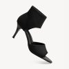 Mousse Fit Women Retro Peep Toe Elegant Stiletto Low Heeled Sandals Breathable Mesh Knit Elastic Design Upper Comfortable Shoes
