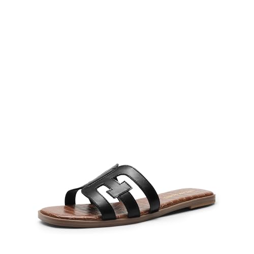 31GpnEqqW9L.jpg Women's Slip-on Slides Open Toe Dressy Flat Slide Sandals Fashion Classic Summer Beach Slippers