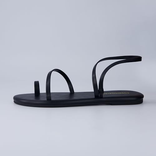31Jb609UEWL.jpg CHAI Women’s Strappy Sandals – Flat Sandals for Women, Comfortable Beach Sandals, Summer Slip-On Shoes, Casual Dressy Sandals