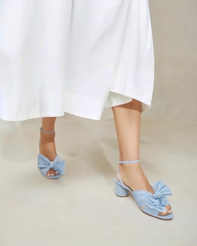 Women's Bow Knot Heeled Sandals Ankle Buckle Strap Chunky Heeled Open-toe Comfortable Wedding Party Fashion Heeled