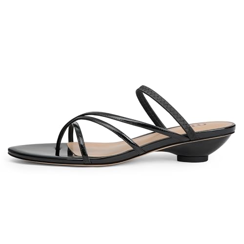 31PJZLn-jeL.jpg Flip Flops Thong Heels Women Heeled Sandals Low Chunky Heels Slip on Slide Sandals Kitten Heels for Women Party Dress Shoes