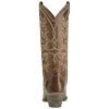 Womens Desert Holly Embroidered Western Round Toe Casual Boots Mid Calf Mid Heel 2-3" - White