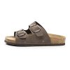 31R0gjNvciL.jpg Womens Flat Sandals with Cork Footbed, Open Toe Slides Adjustable Slip On Slippers for Summer Size 6-11