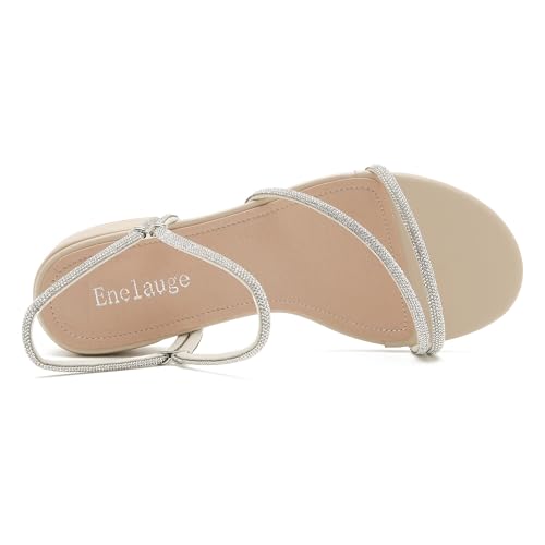 31RKSoK7IOL.jpg Women's Rhinestone Strappy Open Toe Low Block Chunky Heels Sandals Backless Summer Holiday Party Wedding Dress Shoes