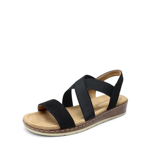 31RuS52yazL.jpg Women's Summer Dressy Low Wedge Heels Comfortable Slip on Casual Flat Sandals for Walking Vacation