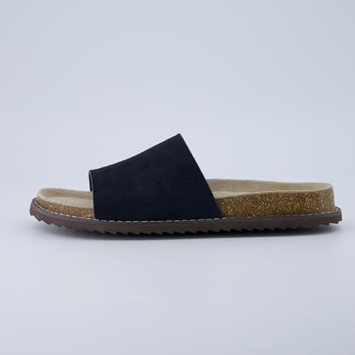 31ScDjAv2oL.jpg Ritual Women’s Slide Sandal – Suede Slip-On with Cork Footbed, Contoured Insole & Flexible Lightweight Outsole