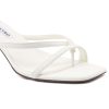 Strappy Kitten Heels for Women Square Open Toe Heeled Thong Sandals Low Heel Sexy Trendy Flip Flop Party Casual