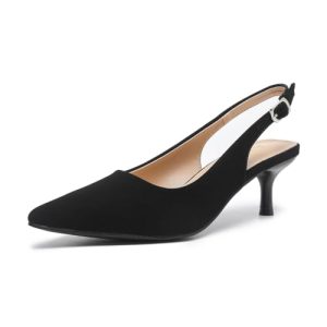 31Vh-kt34SL.jpg Women's 2 Inch Pointed Toe Low Kitten Heel Slingback Pump Party Wedding Dress Shoes FZ321
