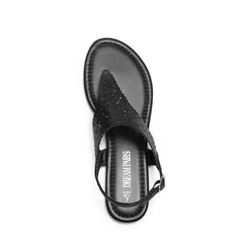 31X-ldOj9L.jpg Women's Rhinestone Casual Wear Cute Gladiator Flat Sandals Beach Dressy T-Strap Thong Sandals