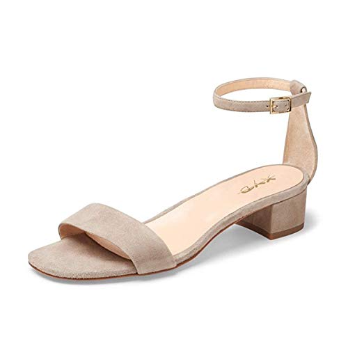 31YD5ABt-CL.jpg Women Open Toe Low Heel Chunky Block Sandals Buckled Ankle Strap Pumps Shoes for Wedding Dress Evening
