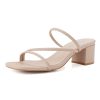 31Z-N82dHUL.jpg Strappy Heels For Women Low Chunky Block Heel Heeled Sandals Square Open Toe Slip On Slides Mules