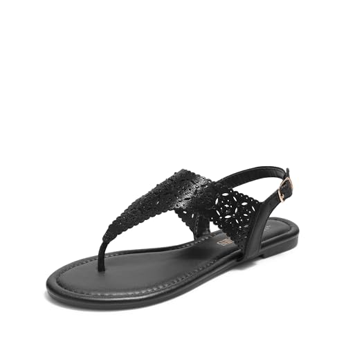 31d-OjhW50L.jpg Women's Rhinestone Casual Wear Cute Gladiator Flat Sandals Beach Dressy T-Strap Thong Sandals