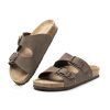 31dLlanAX9L.jpg Womens Flat Sandals with Cork Footbed, Open Toe Slides Adjustable Slip On Slippers for Summer Size 6-11