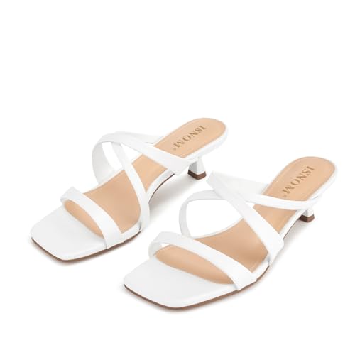 31ddJYcs57L.jpg Nude Strappy Heels for Women Nude Kitten Heeled Sandals Slip On Square Toe Open Toe Heels