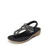 31dzCBnPvWL.jpg Women's Comfortable Dressy Flat Sandals Rhinestone Elastic T-Strap Thong Sandals for Summer Beach