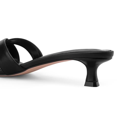 31fxeRuKeL.jpg Womens Kitten Heels Low Heeled Sandals for Women Round Slip On Slides Cross Strap Open Toe Sandals