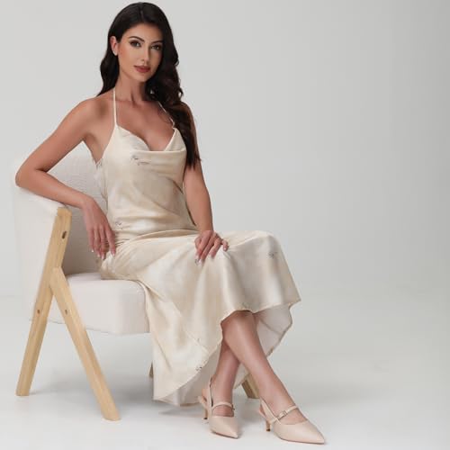 31g8vO5hbXL.jpg Kitten Heels for Women Slingback Heels Pointed Closed Toe Heels Slip On Dress Pumps Shoes Low Women's Pumps for Dating Party