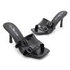 31k8ueEwf8L.jpg Melrose Women's High Heels Stiletto Heeled Slides, Square Open Toe One Band Slip-On Heeled Mules ?C Dressy Clear Heeled Sandals