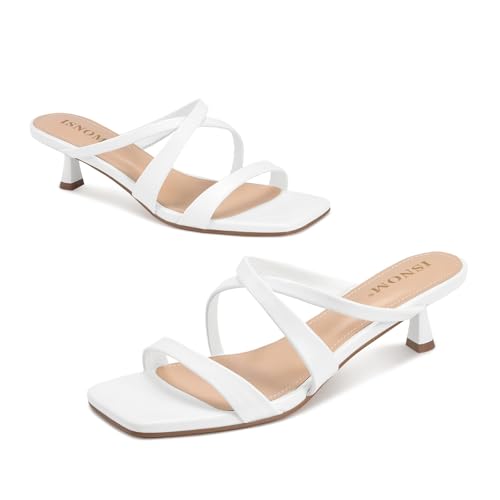 31lzedjPWHL.jpg Nude Strappy Heels for Women Nude Kitten Heeled Sandals Slip On Square Toe Open Toe Heels