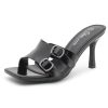 31mKguMLmtL.jpg Melrose Women's High Heels Stiletto Heeled Slides, Square Open Toe One Band Slip-On Heeled Mules ?C Dressy Clear Heeled Sandals