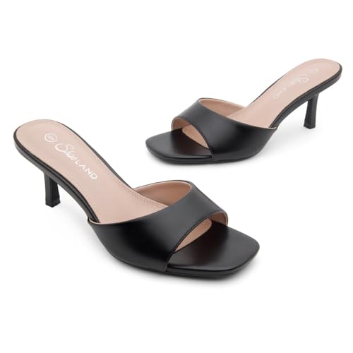 31mO7G6IEWL.jpg Women's Low Heels Stiletto Heeled Slides, Open Toe One Band Slip-On Heeled Mules ?C Dressy Heeled Sandals for Prom, Party Wedding