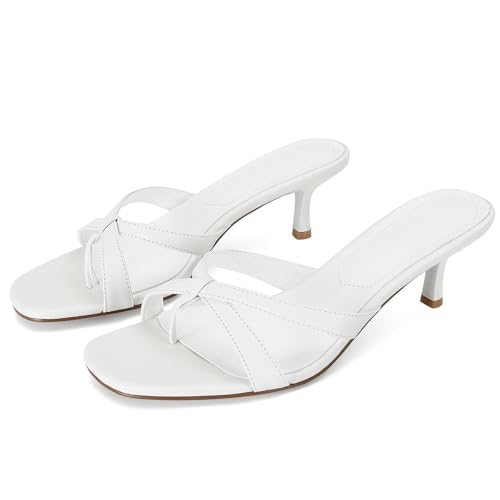 31nF9mLhmkL.jpg Gold Kitten Heel Sandals for Women Flip Flop Strappy Mule heels Rounded Open Toe Heeled Thong Sandals Women