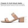 31oQxqaGRZL.jpg Women's Heeled Sandals Two Strap Square Open Toe Heels 2-Inch Chunky Sandals Dress Shoes Wide Feet Friendly