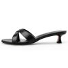 31p1OFTr-VL.jpg Womens Kitten Heels Low Heeled Sandals for Women Round Slip On Slides Cross Strap Open Toe Sandals