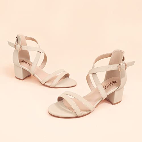 31spyr9PPhL.jpg Women's Block Low Chunky Heel Strappy Sandals Open Toe Ankle Strap Dress Wedding Evening Shoe for Women Bridal