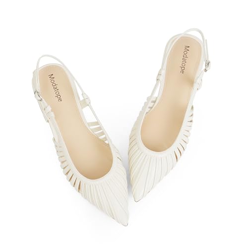 31wecSACrUL.jpg Slingback Flats for Women Pointed Toe Ballet Flats Classic Low Heel Sandals Dress Shoes