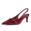 31yn9b0e6lL.jpg Womens Slingback Heels Pointed Toe Slip On Pumps Closed Toe Kitten Heel Heeled Sandals Patent Leather Dress Shoes for Women