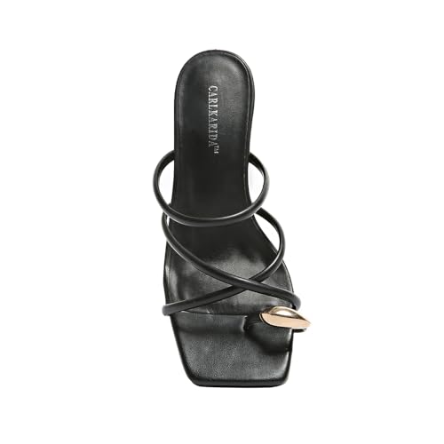 Women's Square Open Toe Heeled Sandals Glossy Material Mules Slip On Low Block Chunky Heeled Sandal on Comfortable Casual Dress