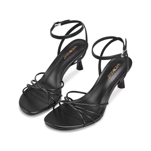 41-IIH0UkL.jpg Womens Sandals Round Open Toe Kitten Heels Adjustable Ankle Strap Low Heels Heeled Sandals for Women Summer Dress Shoes Not
