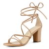 415rqU7u2KL.jpg Women's Strappy Lace Up Chunky Heeled Sandals