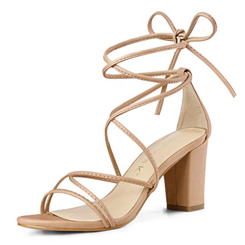 415rqU7u2KL.jpg Women's Strappy Lace Up Chunky Heeled Sandals