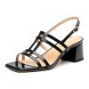 4183RQ1k5bL.jpg Women's Low Heels Strappy Sandals Square Open Toe Ankle Strap Low HeeL Sandals Comfort Dress Party Wedding Shoes 2"