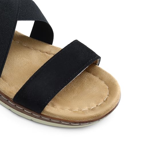 4191nnR-uDL.jpg Women's Summer Dressy Low Wedge Heels Comfortable Slip on Casual Flat Sandals for Walking Vacation