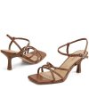 Women's Sandals Square Open Toe Kitten Heels Strappy Ankle Strap Heeled Sandals for Women Comfy Weddings Shoes